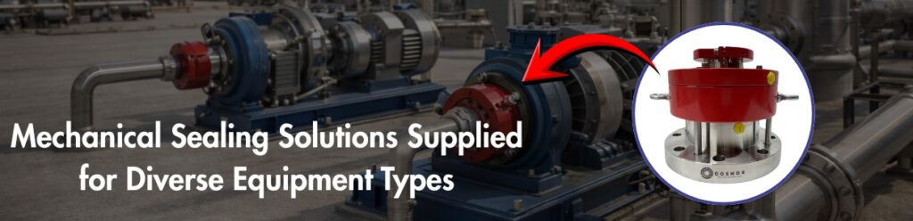 Mechanical sealing solutions supplied for diverse equipment types including pumps, mixers, compressors, and agitators