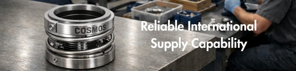 Export packaging and worldwide shipment of industrial mechanical seals to international industries – Cosmos Seals global supply capability