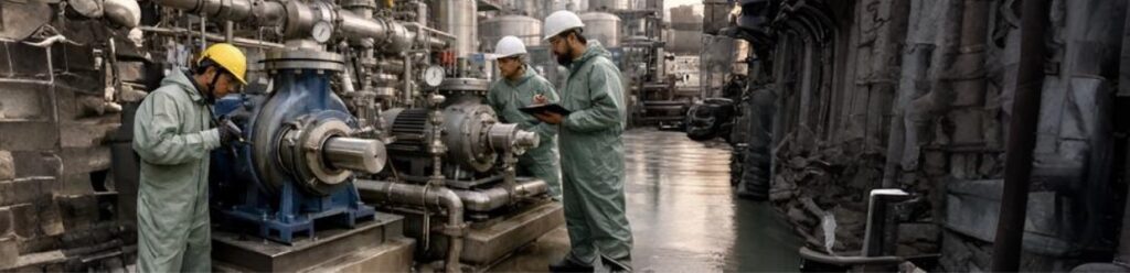 Industrial pumps operating in chemical plant conditions in Vapi requiring durable mechanical sealing systems