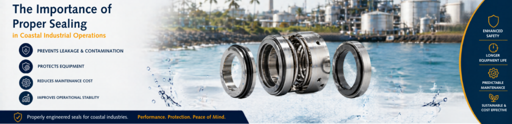 The importance of proper sealing in coastal industrial operations, highlighting benefits like preventing leakage & contamination, protecting equipment, reducing maintenance cost, and improving operational stability.